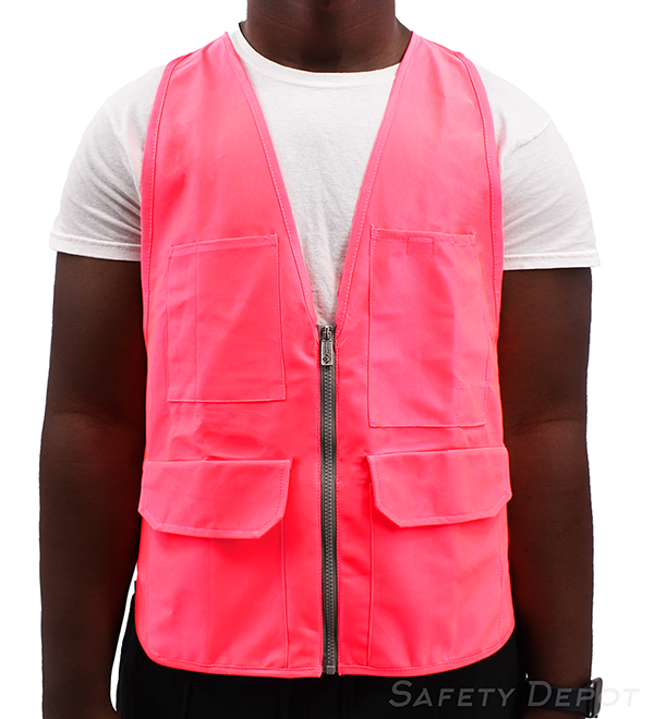 blue vest pink shirt